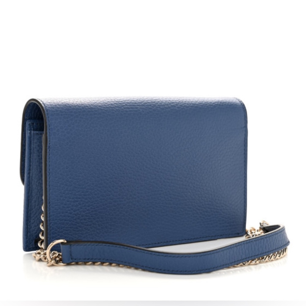 Gucci Calfskin interlocking G chain wallet caspian - Picture 3 of 4